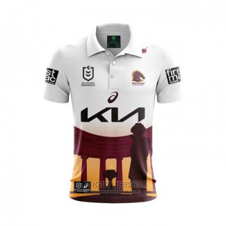 Jersey Polo Brisbane Broncos Rugby 2024 ANZAC